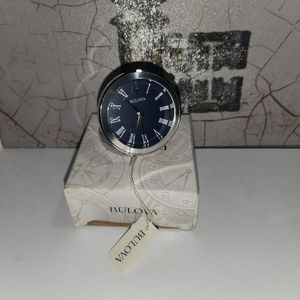 Authentic BULOVA Special Silver Timekeeping/ Desktop Clock